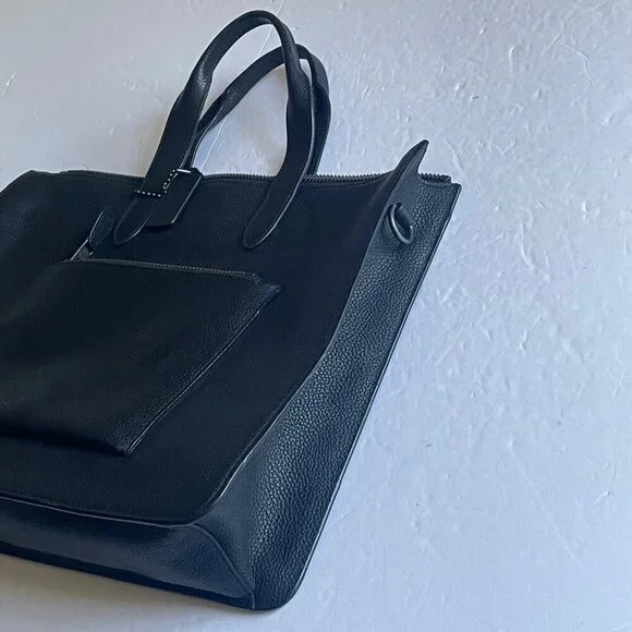 Coach Metropolitan Soft Briefcase Black Leather Laptop Bag Crossbody Slim Pocket - Picture 8 of 16